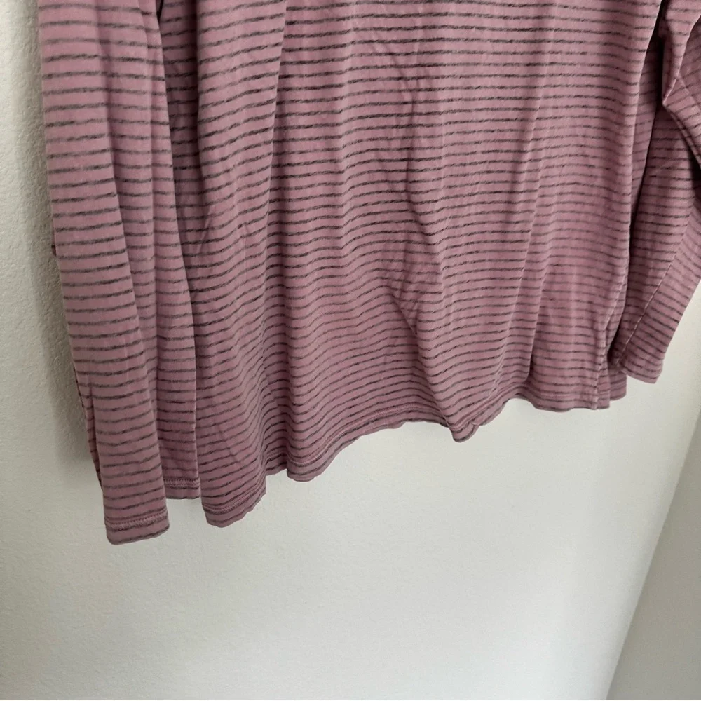 Free People Be Free Striped Long Sleeve Shirt Size XS Purple Women’s 100% Cotton